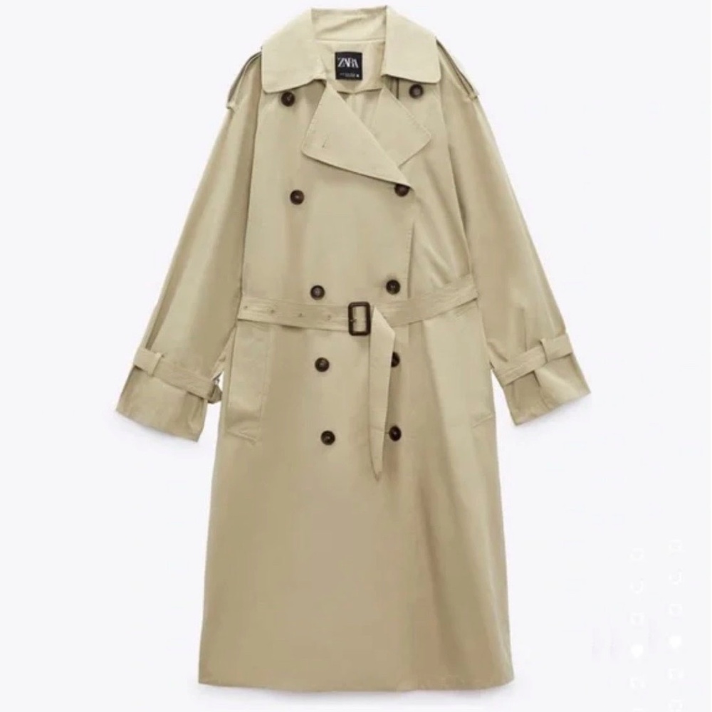 ZARA Oversize Double-Breasted Trench Coat Beige - Size M - REF.4369/240/450